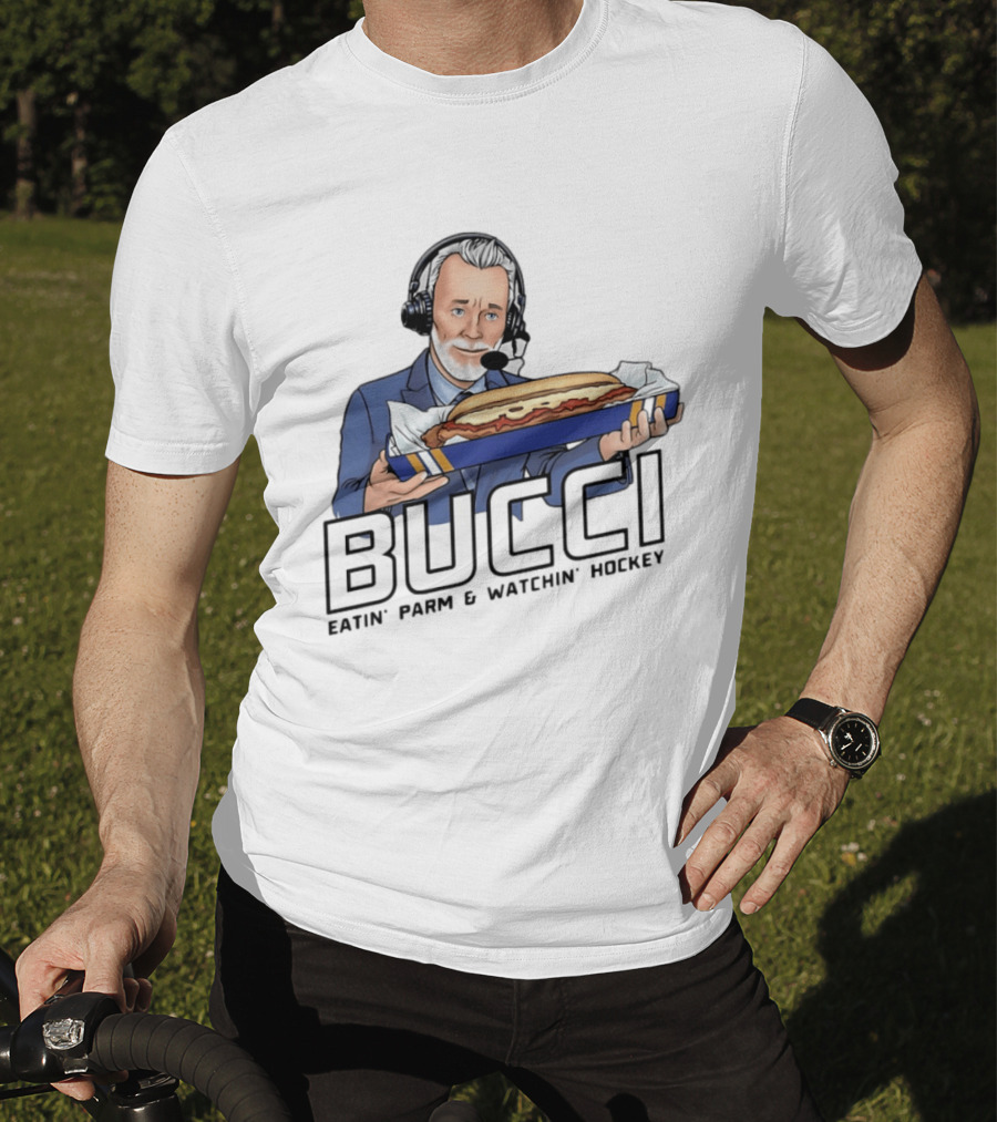 BUCCI Eatin' Parm And In' Hockey With Headset And Sub Sandwich T-Shirt