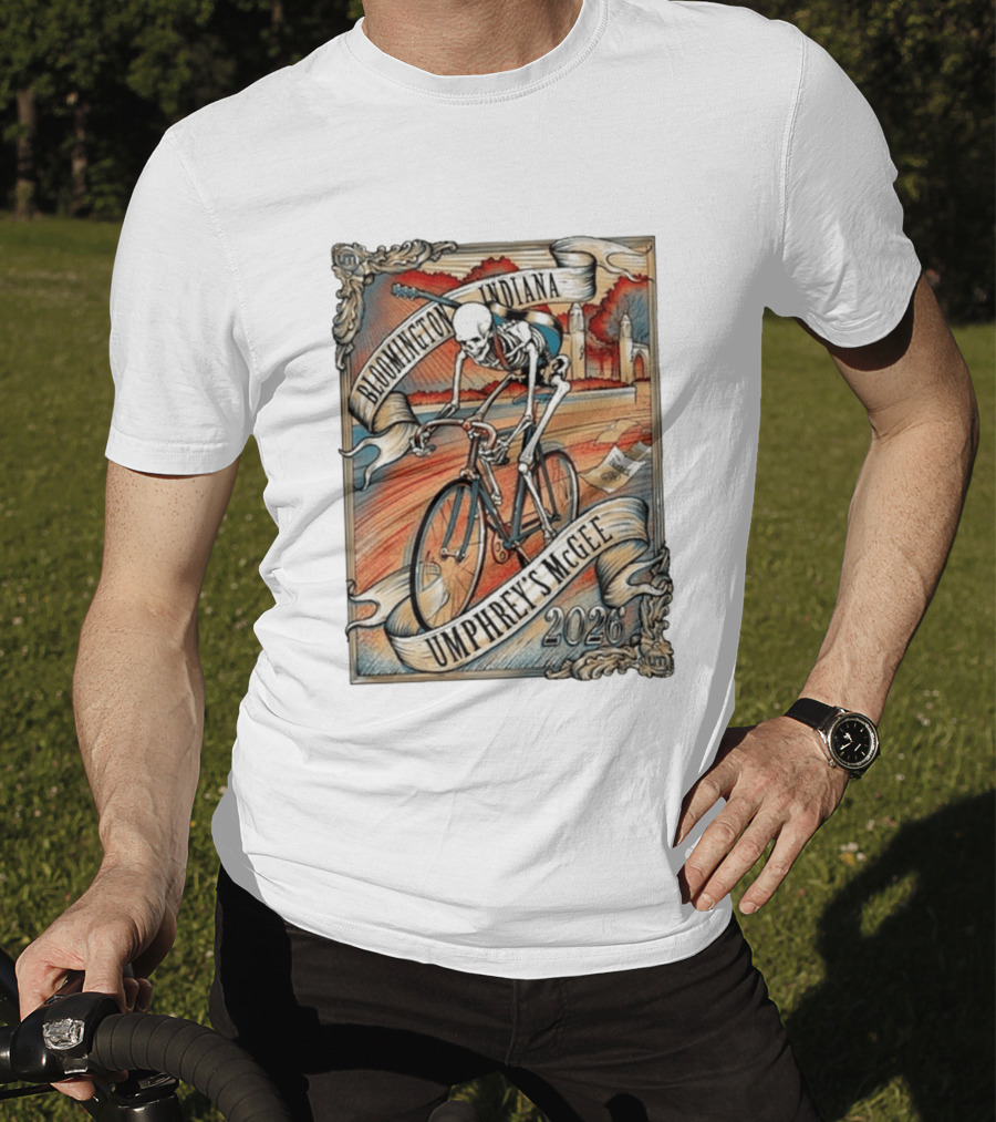 Umphrey's McGee Bloomington Indiana 2026 Skeleton Cycling T-Shirt
