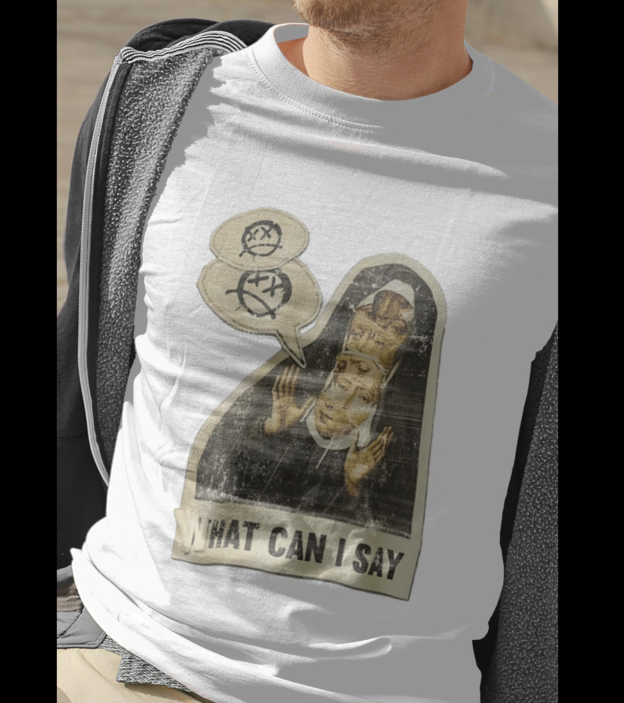 What Can I Say Surreal Collage Nun Expressionist Sociopolitical Commentary T-Shirt