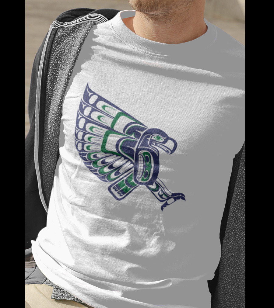 Seattle Football Native American Inspired Hawk Bird Wing T-Shirt