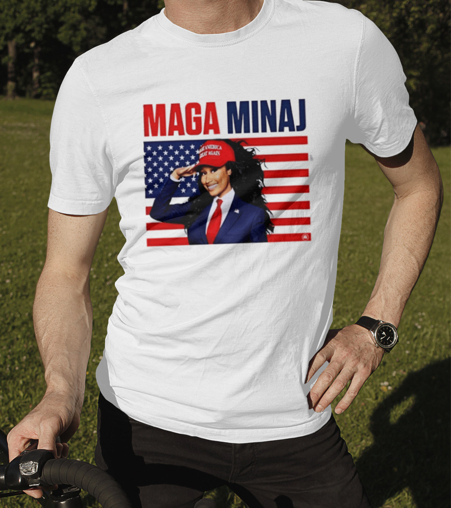 MAGA Minaj Make America Great Again America Flag T-Shirt