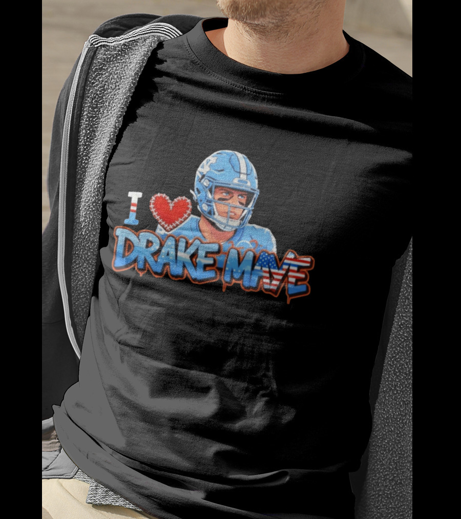 North Carolina Tar Heels Football I Love Drake Maye 2026 T-Shirt