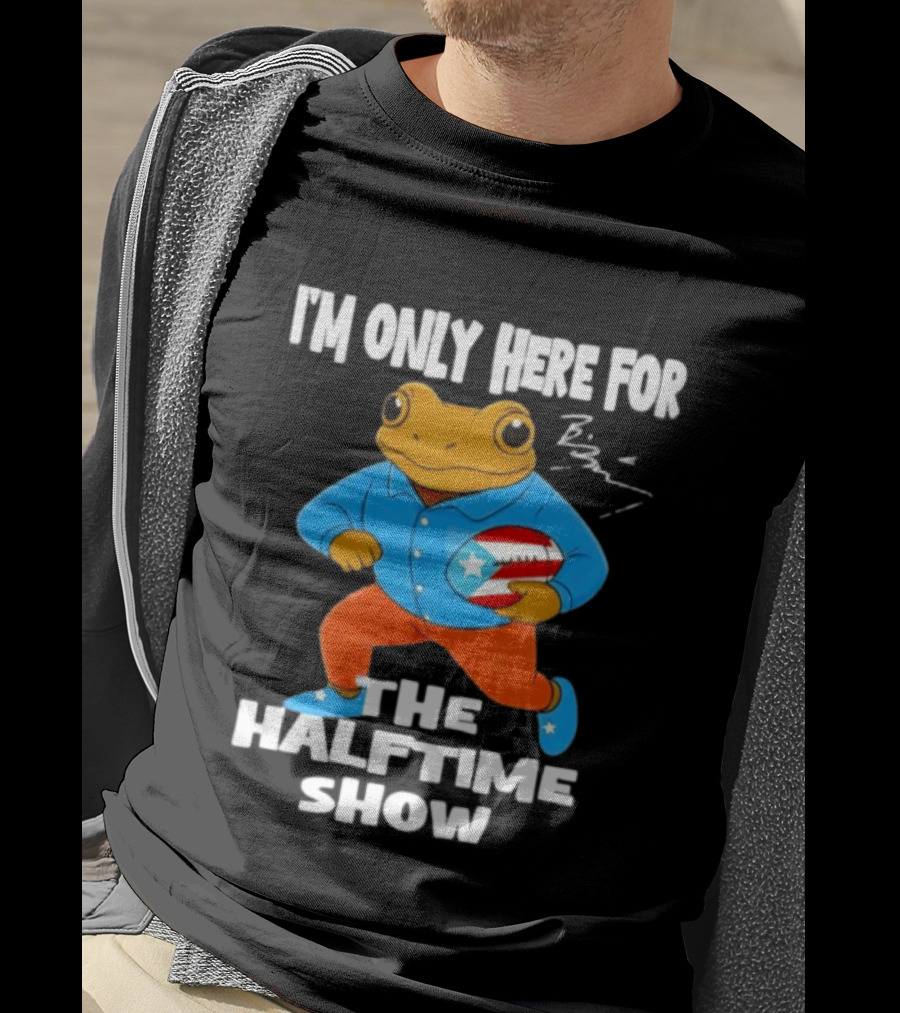 I'm Only Here For The Halftime Show Frog Football T-Shirt