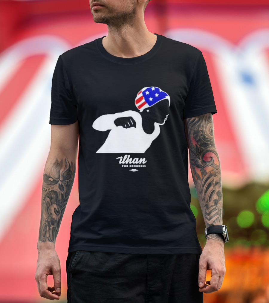 Ilhan For Congress Patriotic Runner Icon Don't Let Bullies Win T-Shirt