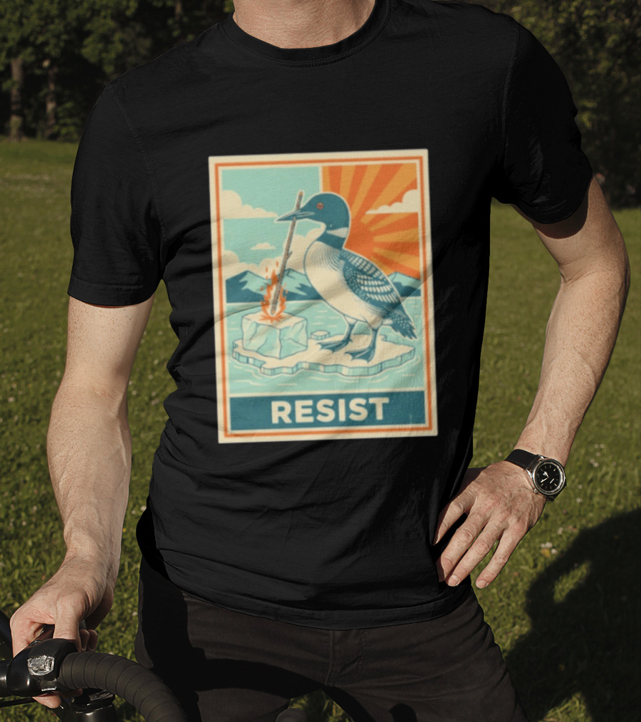 Loon Resist Climate Change Minnesota ICE Nature Conservation T-Shirt