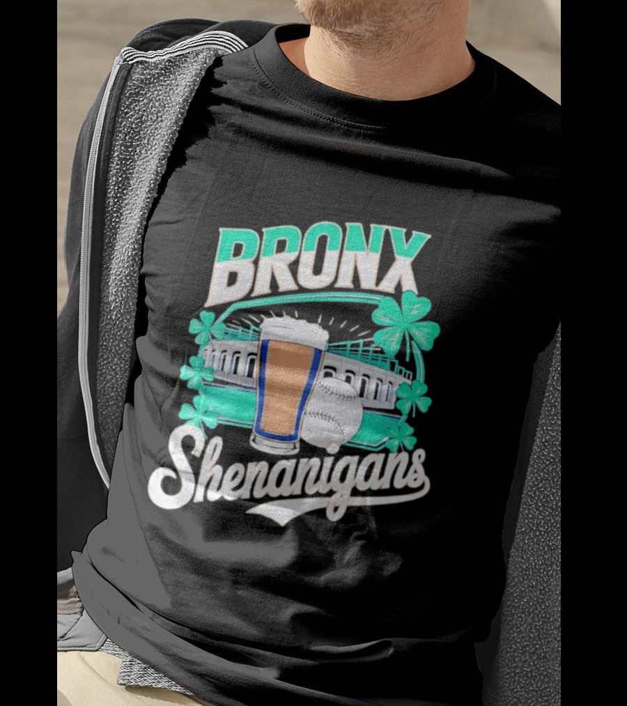 Bronx Shenanigans Beer Baseball Stadium Clover St Patricks Day 2026 T-Shirt