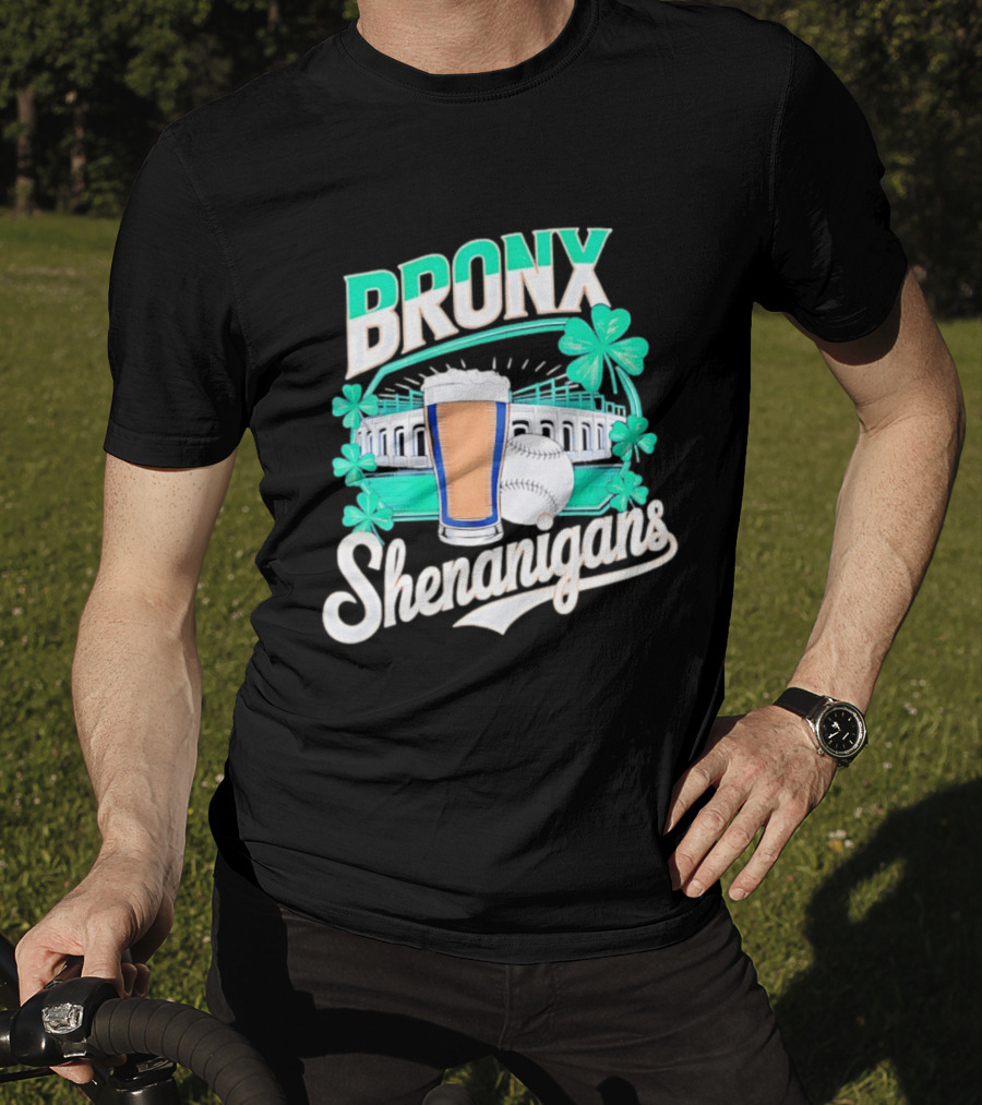 Bronx Shenanigans Beer Baseball Stadium Clover St Patricks Day 2026 T-Shirt