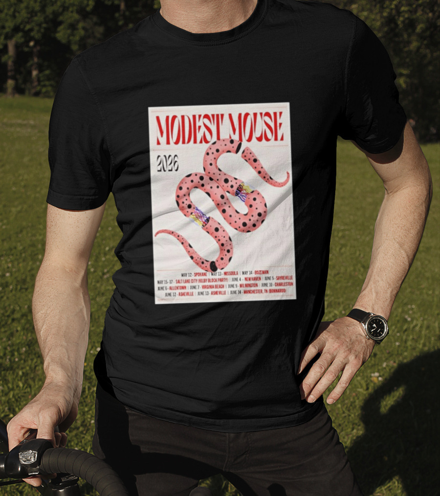Modest Mouse Tour 2026 Spokane Missoula Bozeman Asheville Salt Lake City Sayreville Virginia Beach Wilmington Manchester T-Shirt