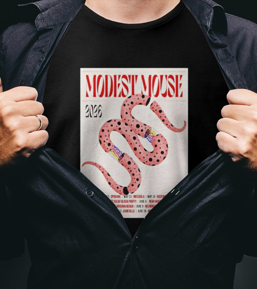Modest Mouse Tour 2026 Spokane Missoula Bozeman Asheville Salt Lake City Sayreville Virginia Beach Wilmington Manchester T-Shirt