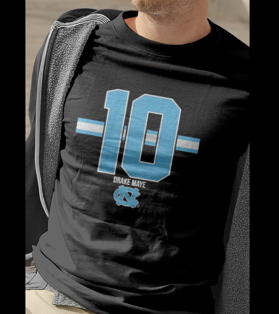 Drake Maye 10 North Carolina Tar Heels Football UNC T-Shirt