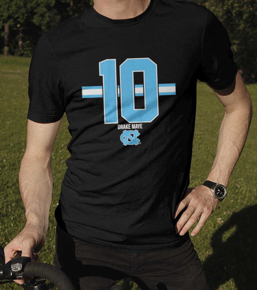 Drake Maye 10 North Carolina Tar Heels Football UNC T-Shirt