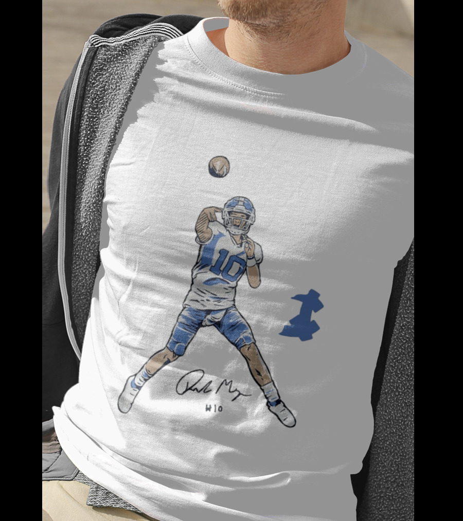 Drake Maye 10 North Carolina Tar Heels Football Pro Pose T-Shirt