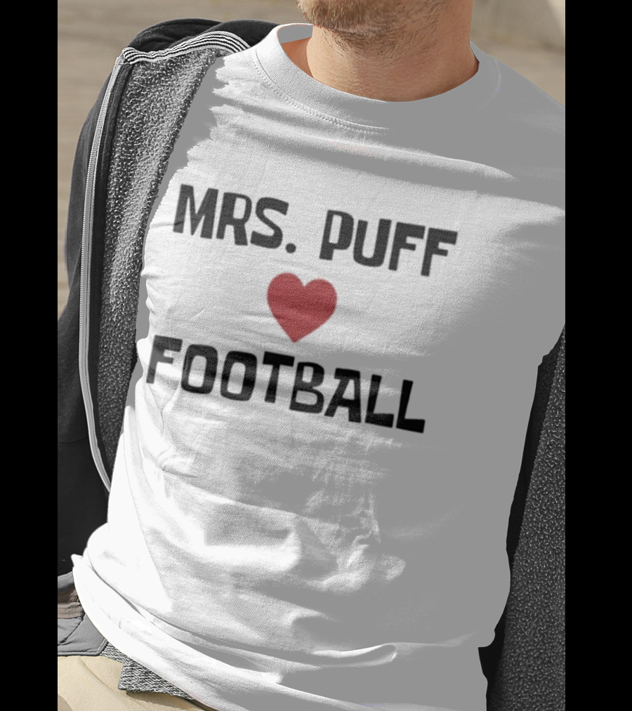 Mrs Puff Heart Football T-Shirt