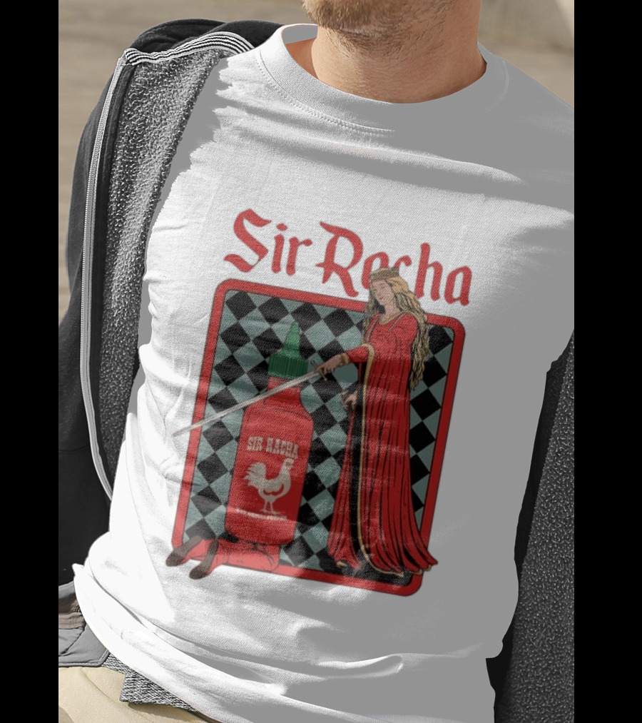 Sir Racha Hot Chilli Pepper Sauce Medieval Knight And Lady T-Shirt