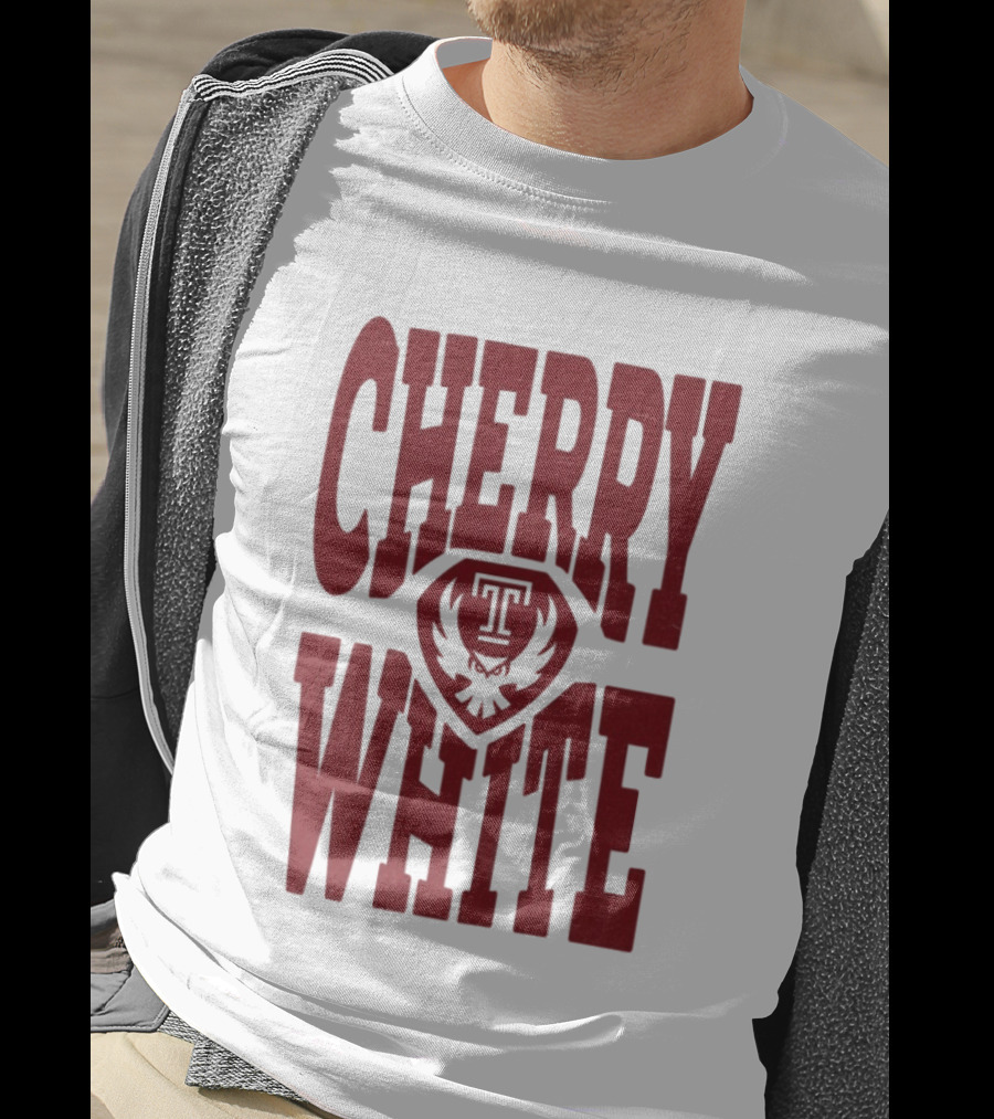 Temple Owls Cherry White T T-Shirt