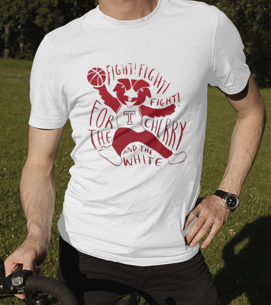 Temple Owls Mascot Fight For The Cherry And The White T-Shirt