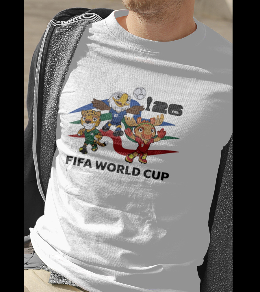 Maple Canada Zayu Mexico Clutch USA FIFA World Cup 2026 Mascots T-Shirt