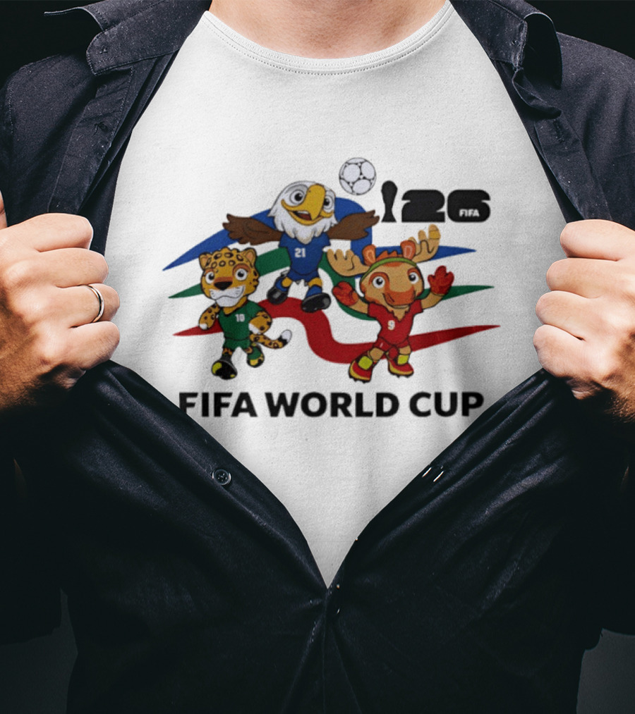 Maple Canada Zayu Mexico Clutch USA FIFA World Cup 2026 Mascots T-Shirt