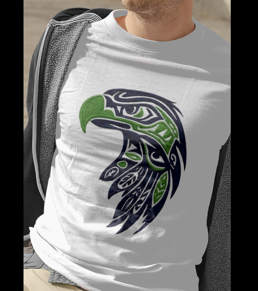 Seattle Seahawks Native American Tribal Art Eagle Head T-Shirt
