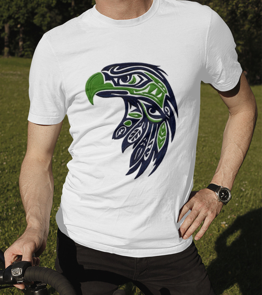 Seattle Seahawks Native American Tribal Art Eagle Head T-Shirt