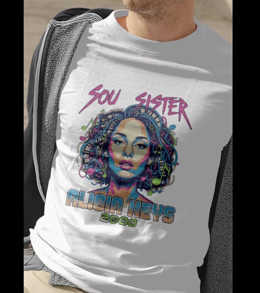 Soul Sister Alicia Keys 2000 Music Pop T-Shirt