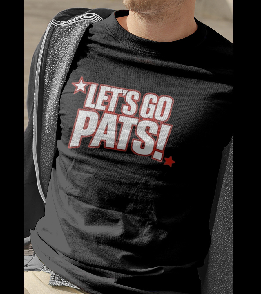 New England Patriots Let's Go Pats Star Fan Cheer T-Shirt