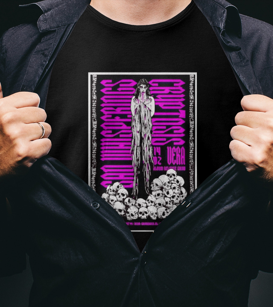 Sad Whisperings Cryptosis Album Release Show 14 02 Groningen Vera Skulls T-Shirt