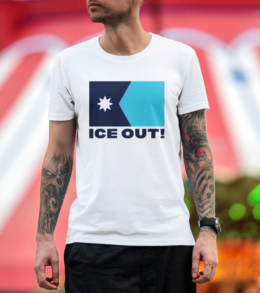 Ice Out Minnesota Star Flag T-Shirt