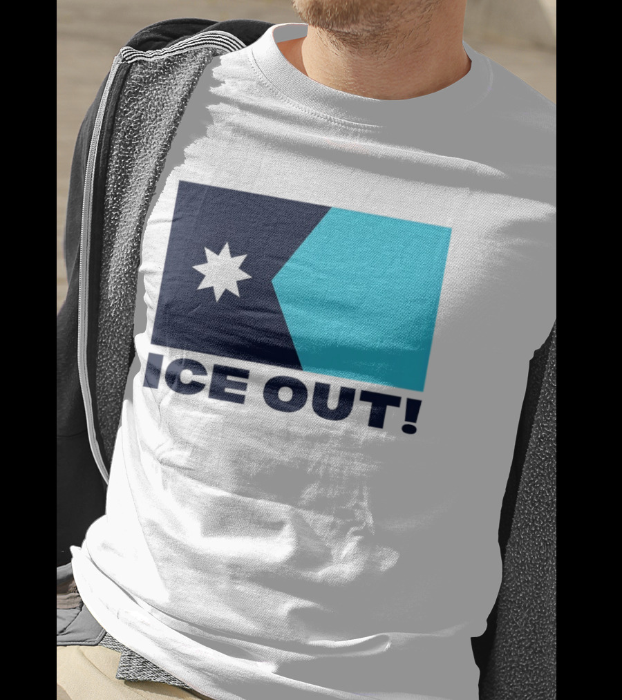 Ice Out Minnesota Star Flag T-Shirt