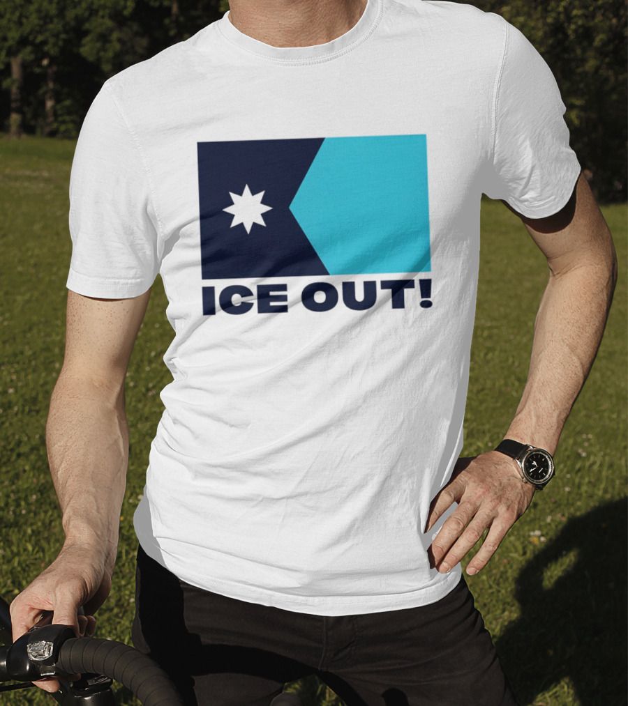 Ice Out Minnesota Star Flag T-Shirt