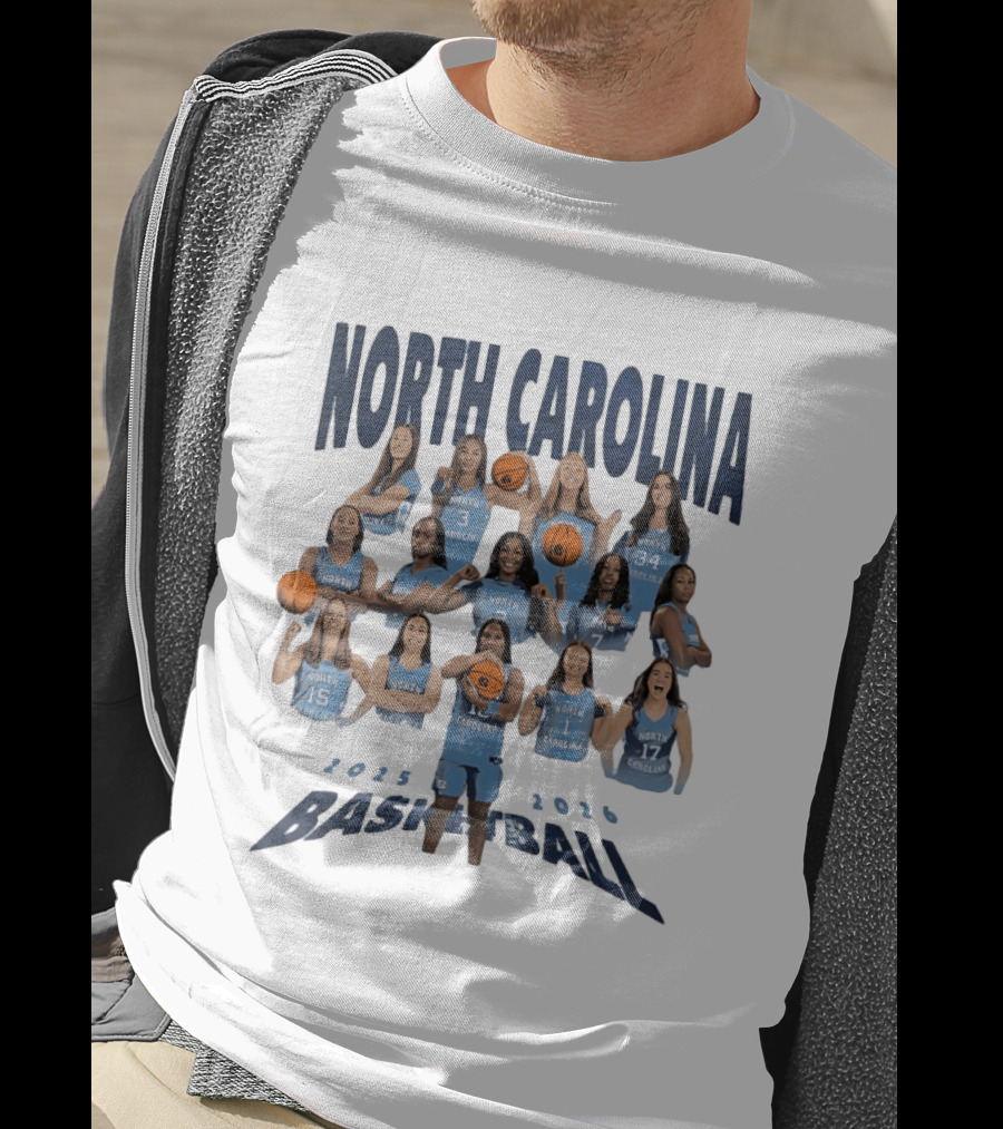 North Carolina Tar Heels Basketball 2025 2026 Team Players T-Shirt