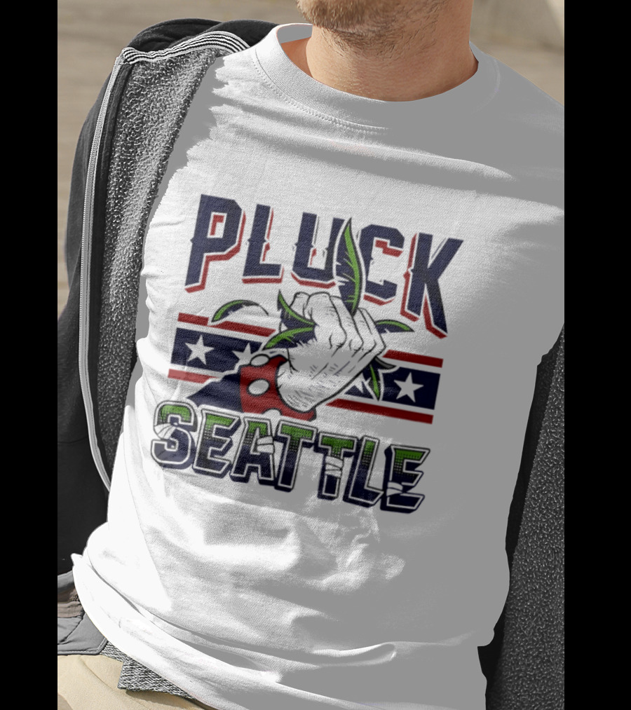 Pluck Seattle Seahawks Fist Stars And Stripes T-Shirt