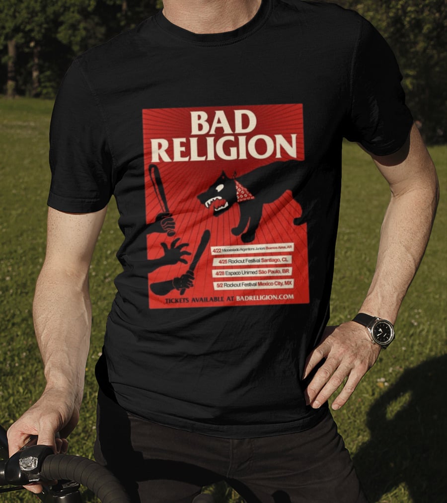 Bad Religion Tour 2026 Latin America Dates Buenos Aires Santiago São Paulo Mexico City T-Shirt