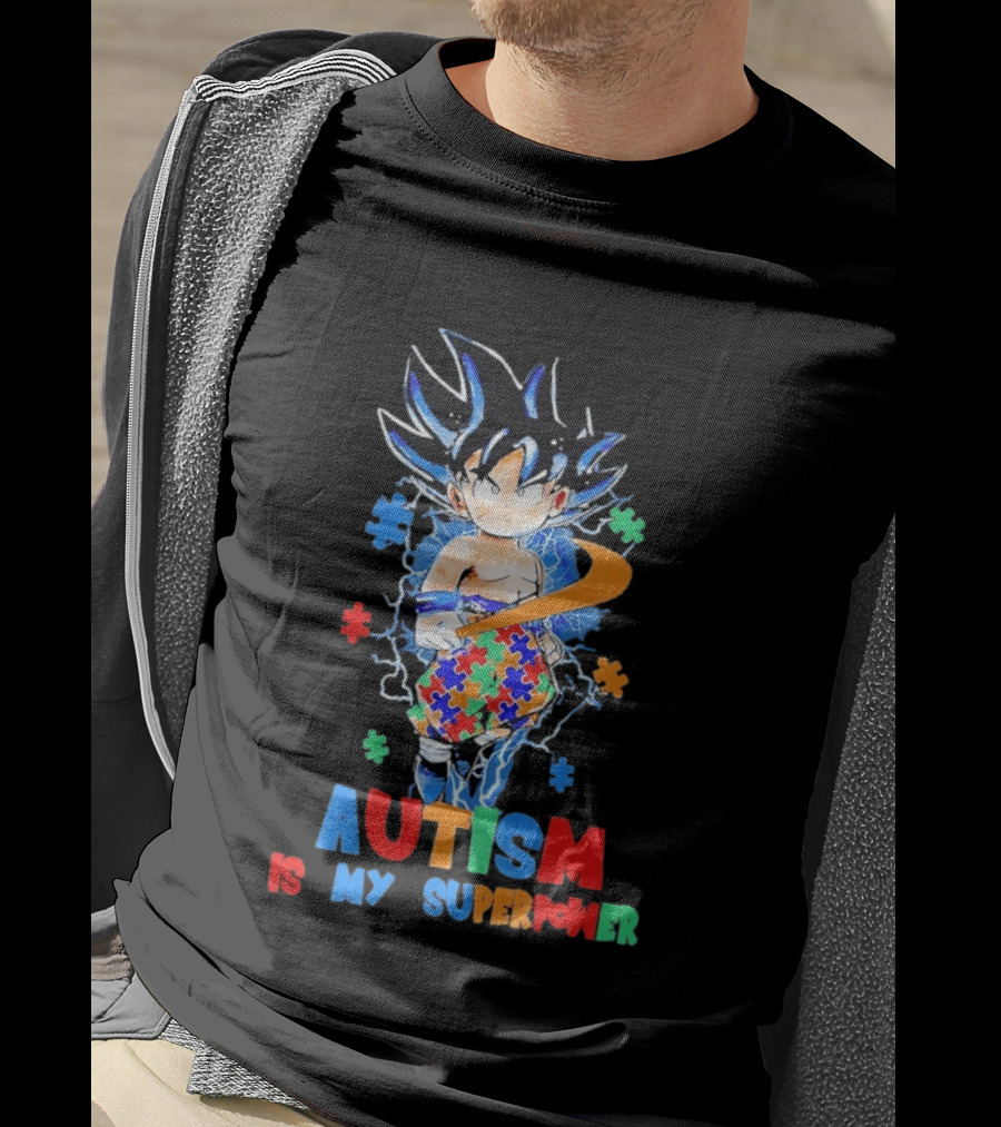 Dragon Ball Son Goku Autism Is My Superpower Puzzle Piece T-Shirt