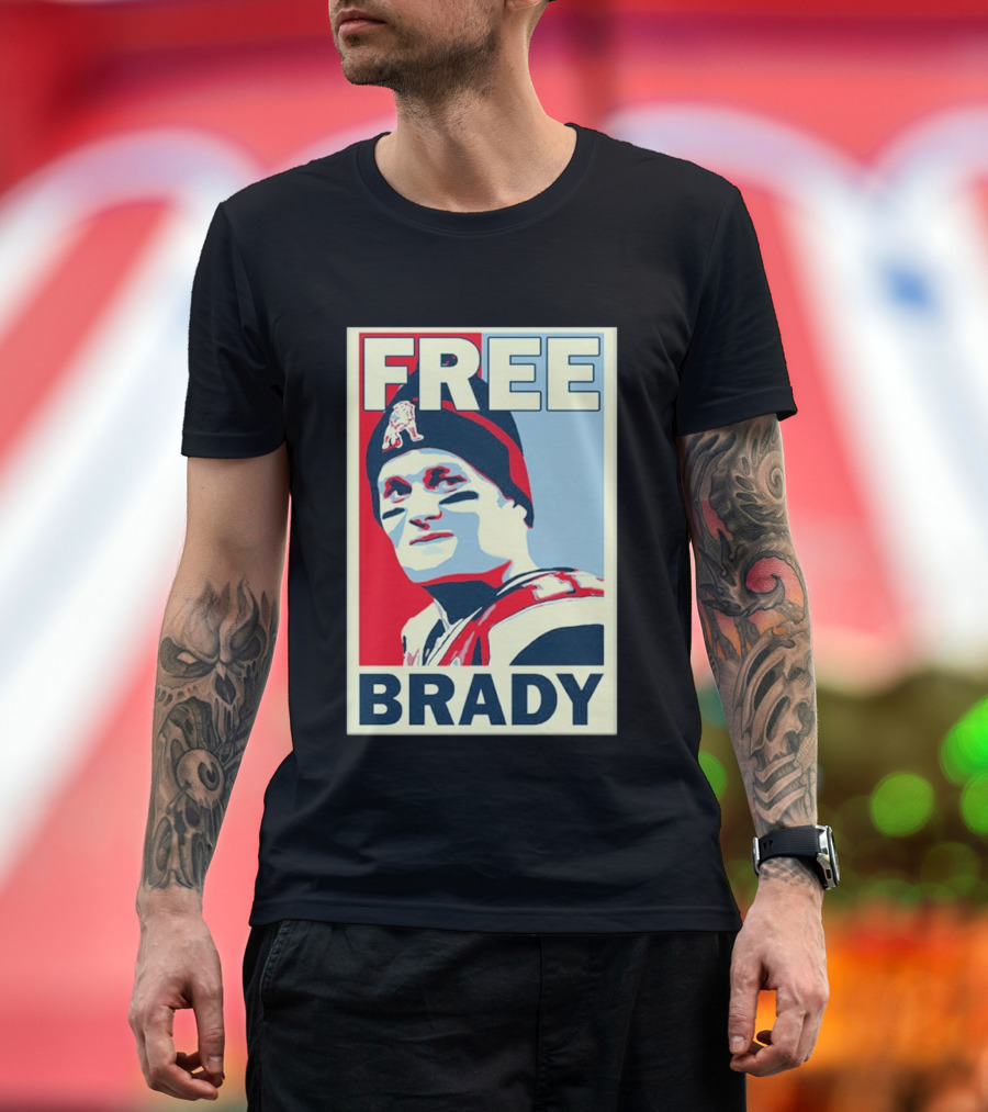 New England Patriots Free Brady Style Sports T-Shirt