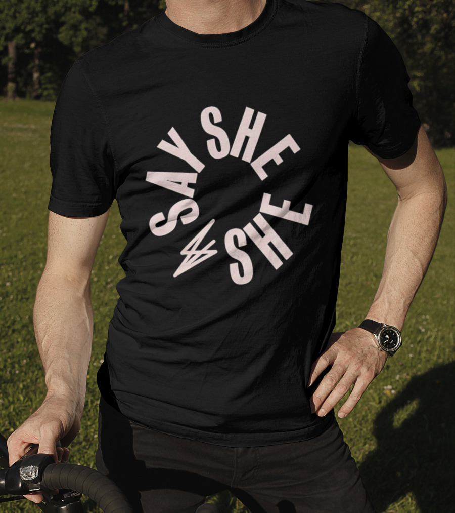 Say She She Band Circular Lettering T-Shirt