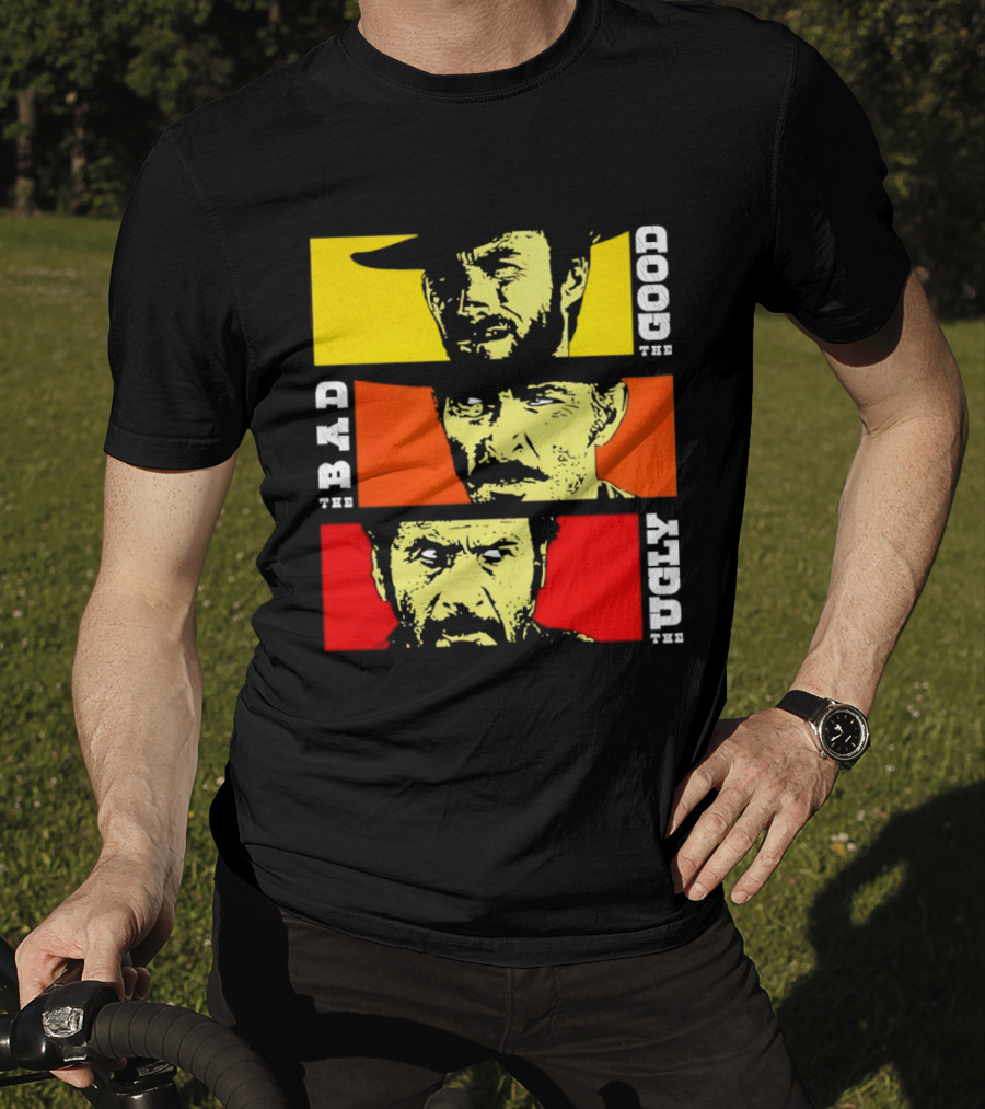 The Good The Bad The Ugly Cat Vertical Pop T-Shirt