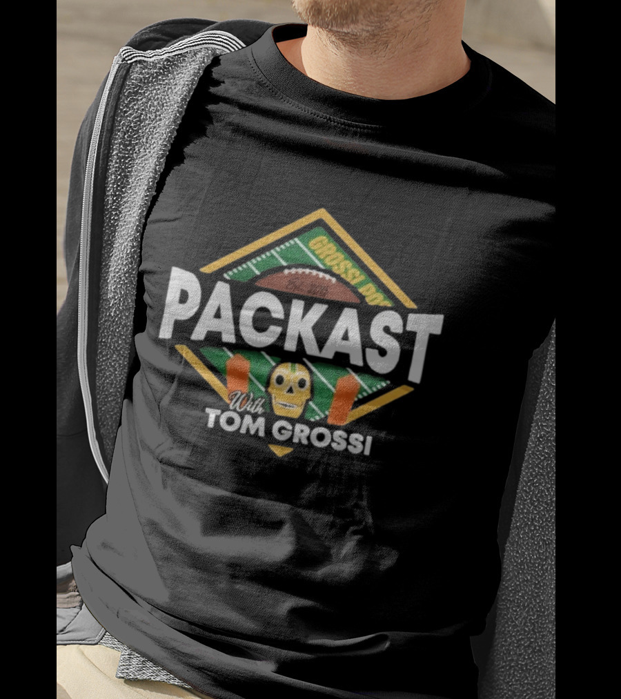 Packast With Tom Grossi Est 2015 Football Field Skull T-Shirt