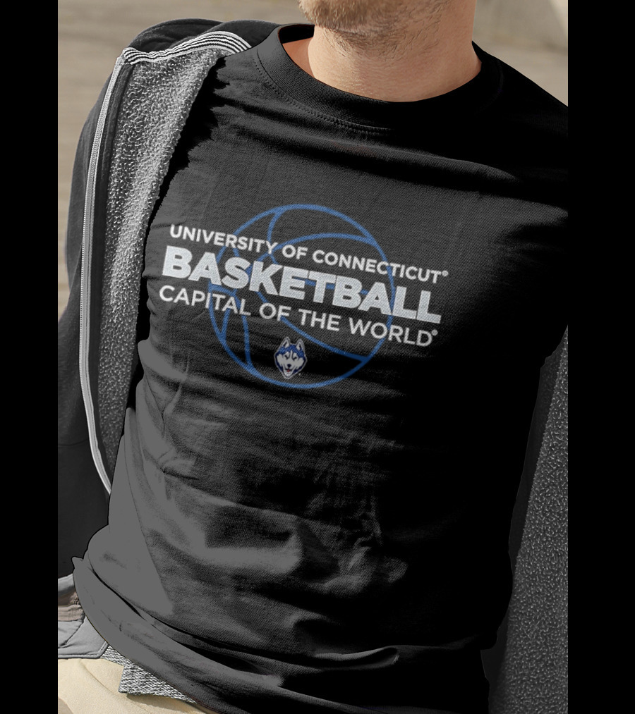 UConn Huskies University Of Connecticut Basketball Capital Of The World T-Shirt