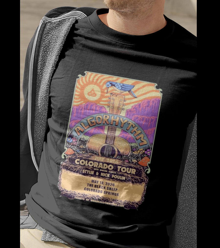 Algorhythm Colorado Tour May 2026 The Black Sheep Colorado Springs Style & Nick Poulin T-Shirt
