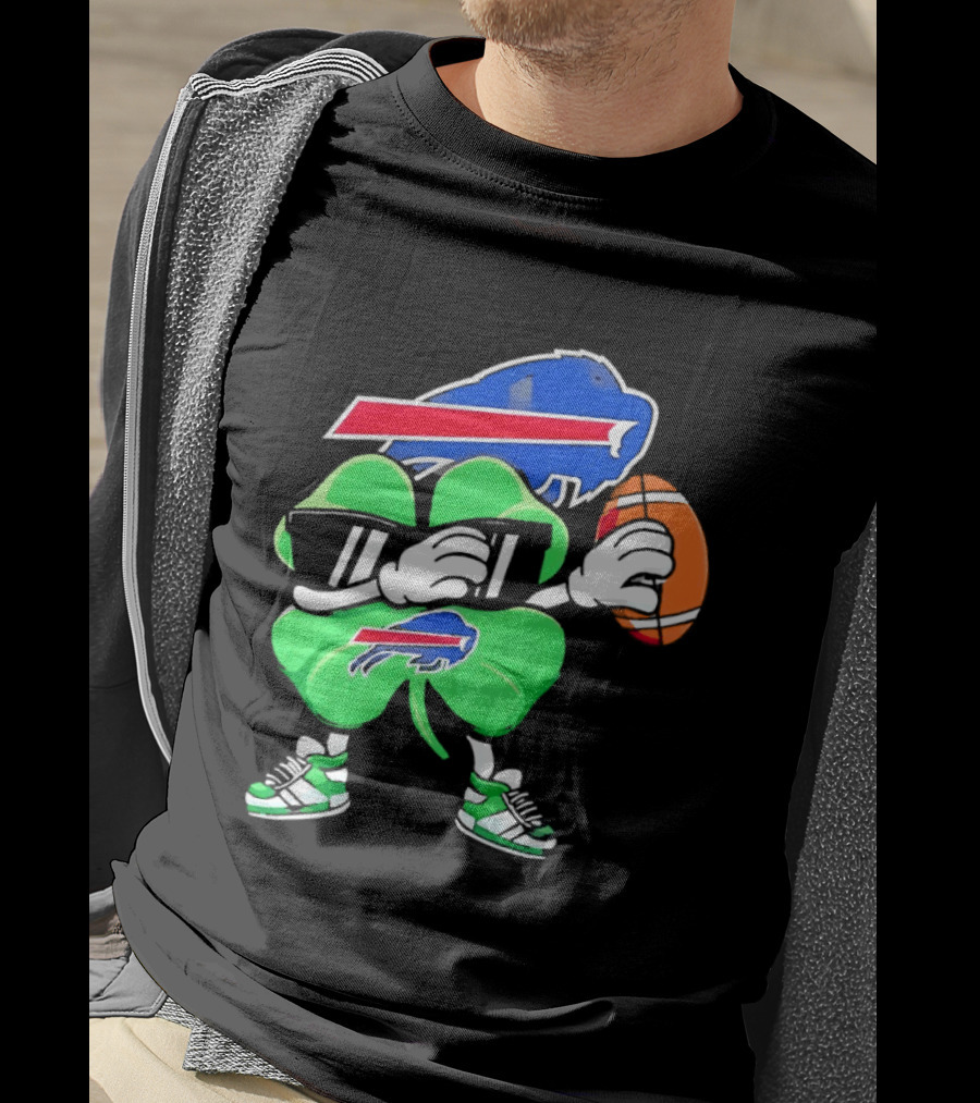 Buffalo Bills St Patrick's Day Shamrock Football T-Shirt