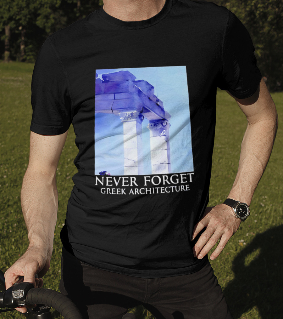 Never Forget Greek Architecture Two Columns T-Shirt