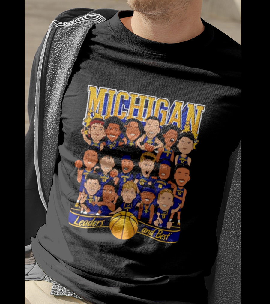 Michigan Wolverines Leaders And Best Basketball Team Players T-Shirt