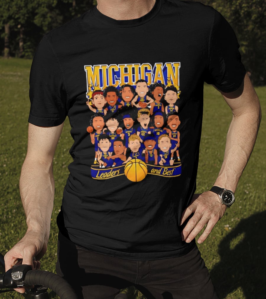 Michigan Wolverines Leaders And Best Basketball Team Players T-Shirt