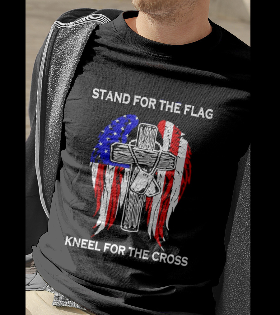 Stand For The Flag Kneel For The Cross USA Wings T-Shirt