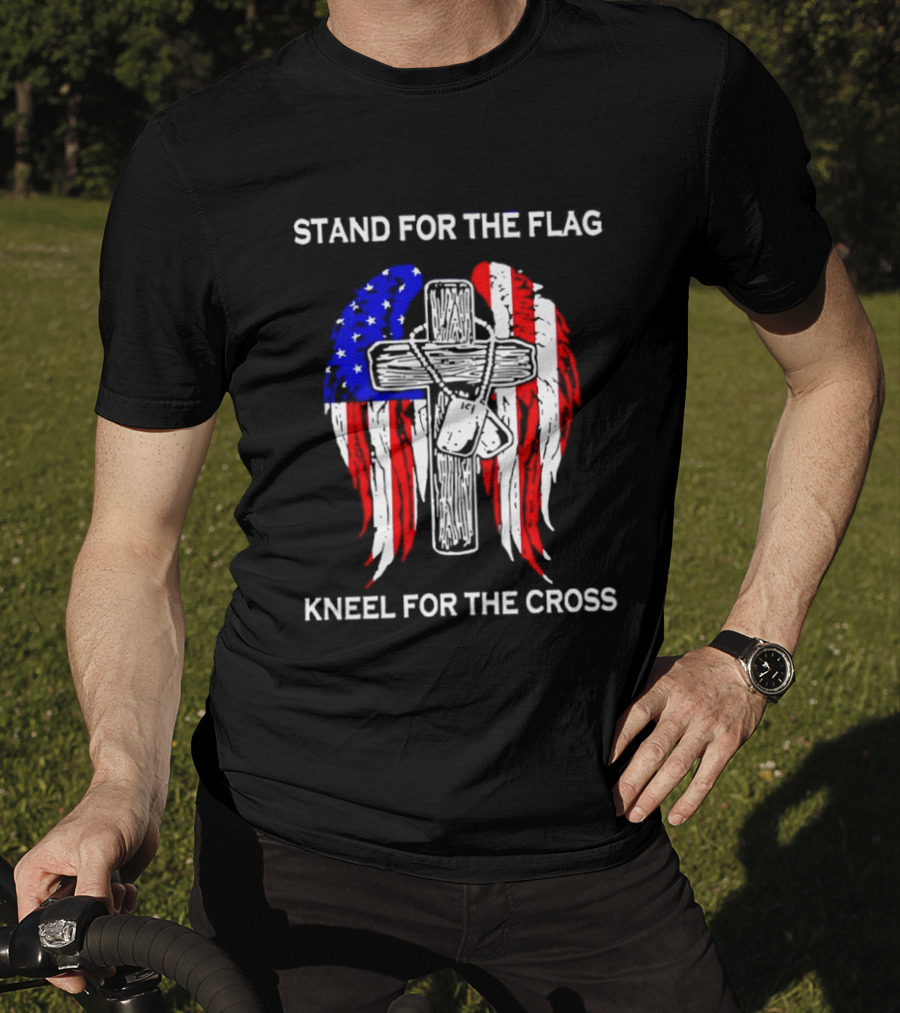 Stand For The Flag Kneel For The Cross USA Wings T-Shirt