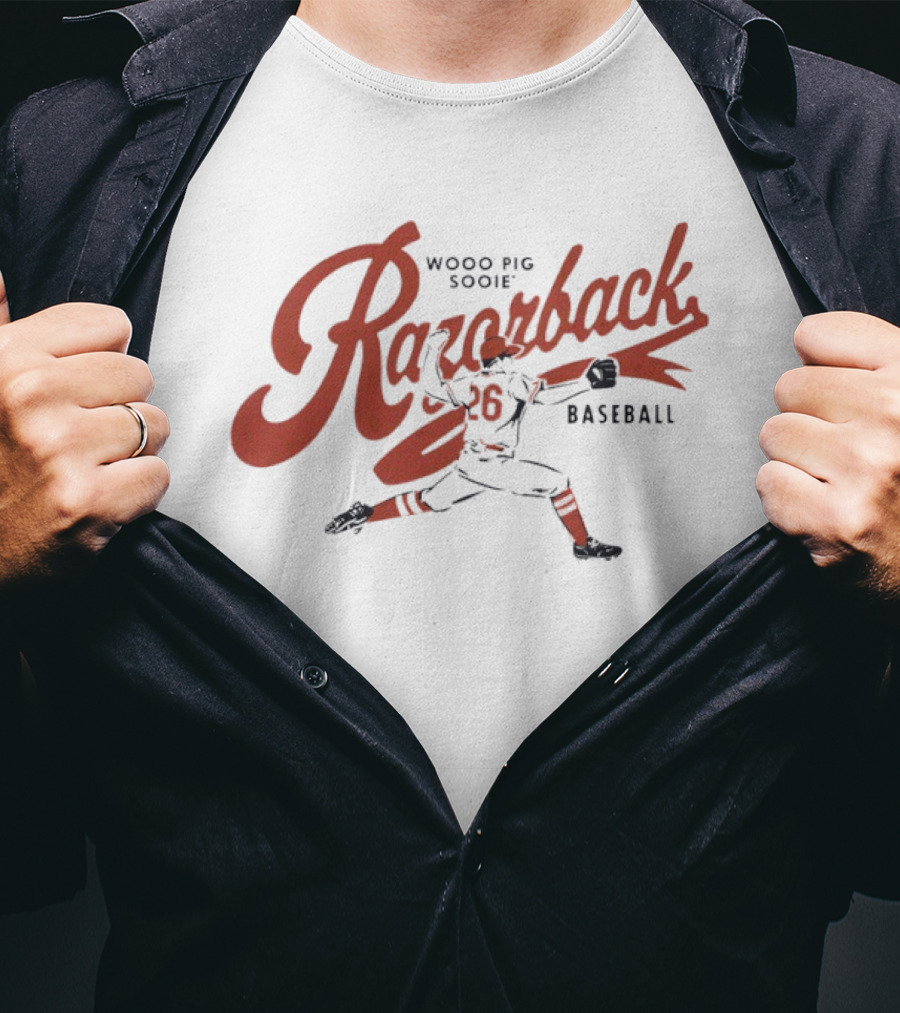 Woo Pig Sooie Razorback Baseball T-Shirt