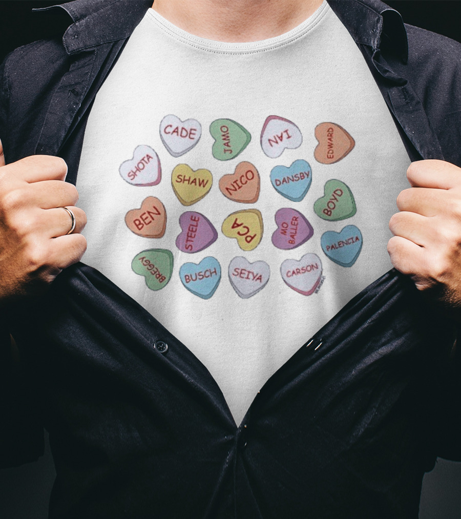 Lesbian Love Hearts Shota Cade Shaw Jamo Nico Dansby Boyd Ben Pca Steele Mio Baller Palencia T-Shirt