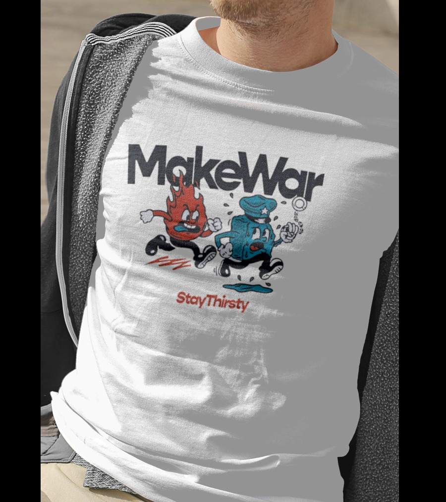 MakeWar StayThirsty Flame Police Chase Animation T-Shirt