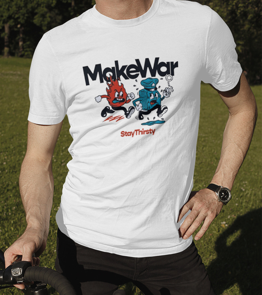 MakeWar StayThirsty Flame Police Chase Animation T-Shirt